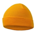 thumbnail image 4 of Minnieouse Gorro de punto informal de otoño e invierno para exteriores, gorro de Color sólido para mujer, gorro de punto cálido para hombre Sombreros amarillo oscuro, 4 of 4
