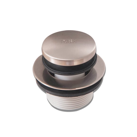 Tapón de desagüe para bañera CalcMetal Tip-Toe, acabado níquel satinado