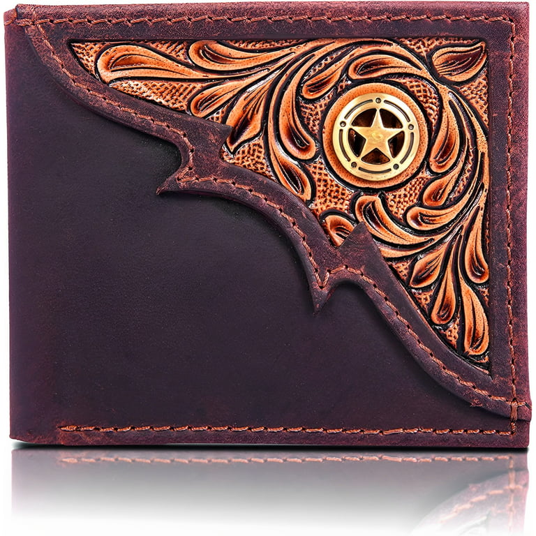 Red Tooled Snap Bifold Wallet