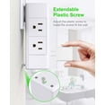 thumbnail image 6 of 2 Prong Power Strip with Rotating Plug, EyGde Multi Plug Outlet Extender, Multiple Outlet Splitter(3 Sided 6 Sockets) and 4 USB Ports, Wall Adapter Surge Protector (1700J) for Travel, Office, White, 6 of 7