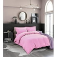 thumbnail image 2 of All Season Suitable 3-Piece Duvet Set, Solid Design, Corner Ties & Button Closure, Matching Shams Included, King/California King, Light Pink, 2 of 5