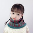 thumbnail image 4 of Bufanda para niños Otoño e invierno Bufanda de punto cálida para bebés Bufanda a cuadros a juego para niños y niñas Manga de lana de moda, 4 of 6