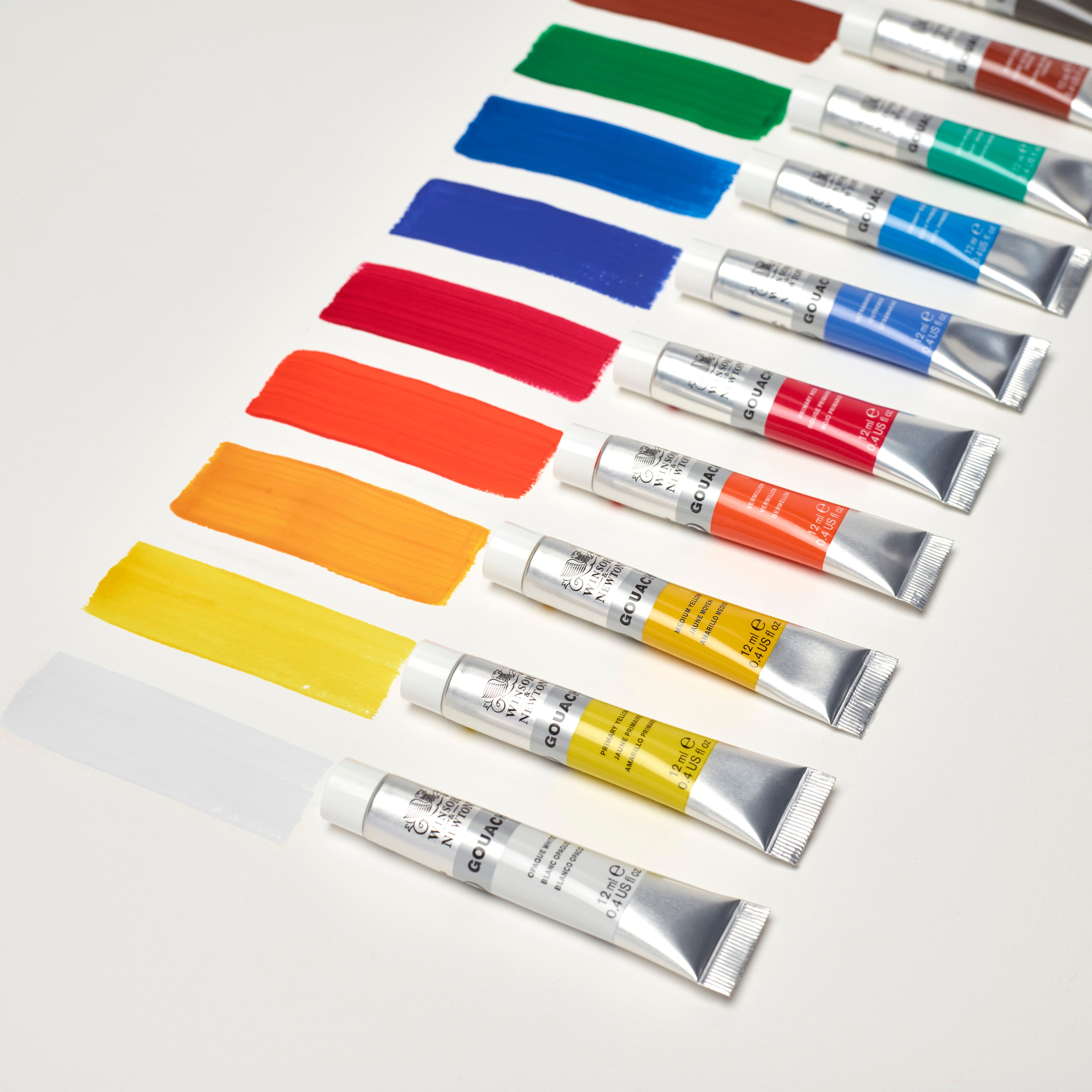 Winsor & Newton Gouache - Set of 10, Assorted Colors, 12 ml, Tubes 
