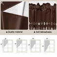 thumbnail image 5 of Rustic Botanical Swag Curtains for Kitchen/Bedroom/Living Room, Japanese Herb on Brown Simple Art Scalloped Curtains 63 Inch Long, Rod Pocket Window Swag Topper Curtains Valances 2 Panels Set 36"x63", 5 of 8