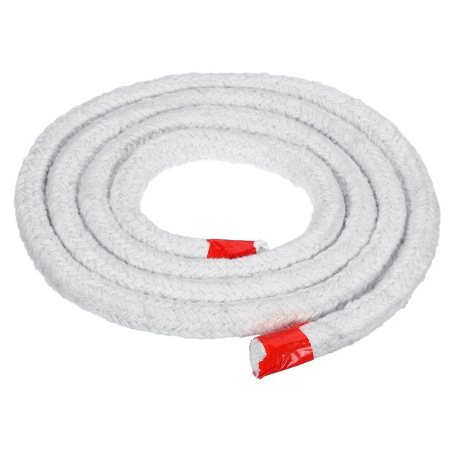 Unique Bargains 6.57ft x 0.51inch Ceramic Fiber Rope, Square Braided Rope High-Temperature Gasket Seal for Boiler Furnace Oven Kiln Casting, White