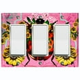 thumbnail image 1 of Metal Light Switch Plate Cover Unique Floral Lady Bug Pink BUT015, 1 of 13