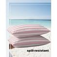 thumbnail image 4 of Pack of 2 Outdoor Pillow Covers, Pink and White Stripes Waterproof Square Throw Pillowcase Cushion Decorative Pillow Covers for Couch Patio Tent, 20x12 in, 4 of 6
