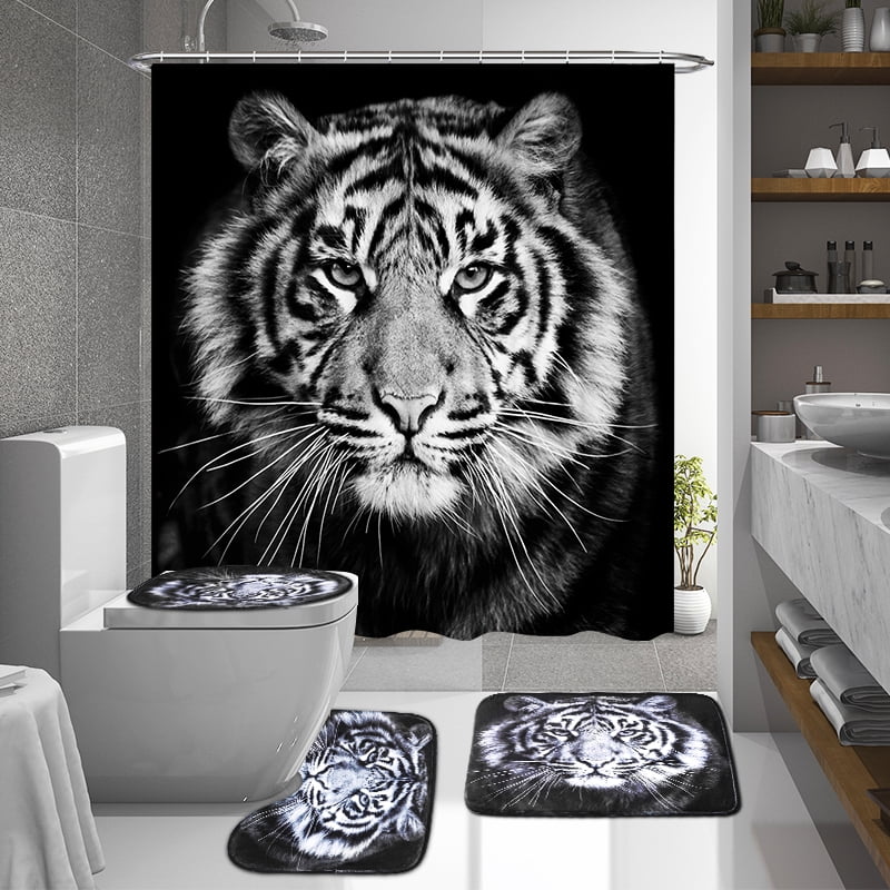 Stare Of Tiger King Non-slip Bathroom Carpet Doormat Bath Mat Kitchen Floor Rug 