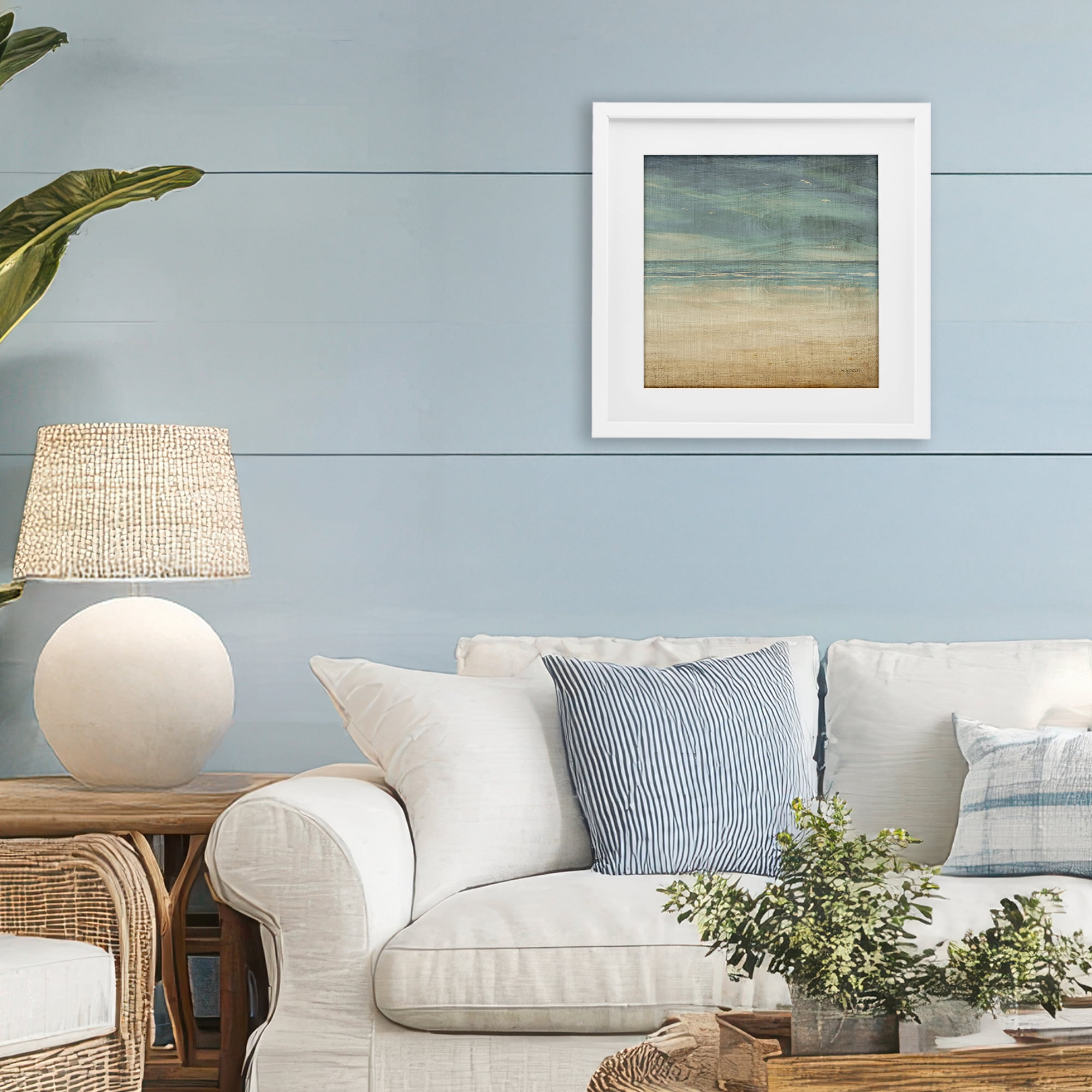 Stupell Industries Moody Coastal Days White Framed Print Under Glass, design by Dan Meneely