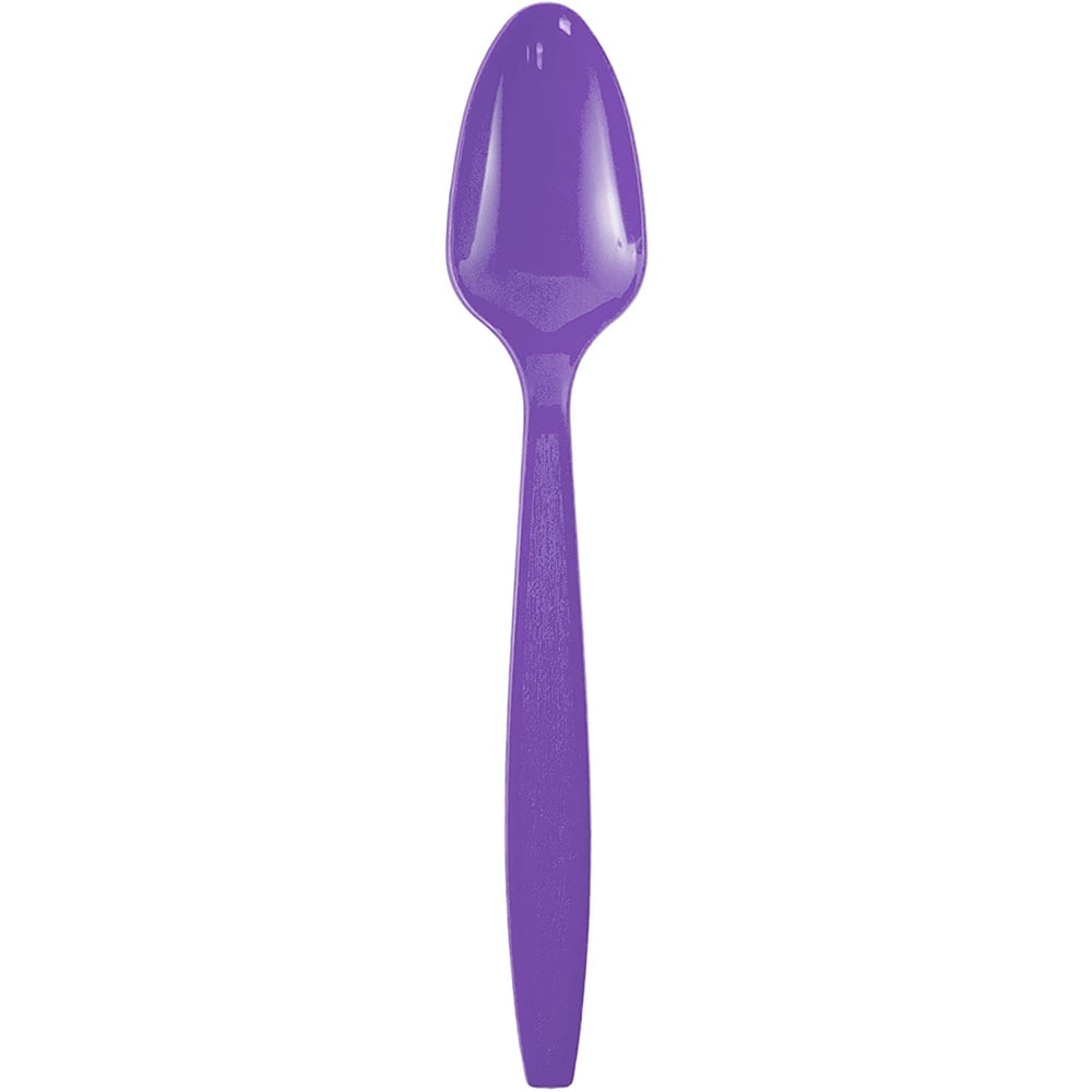 JAM Plastic Spoons, Purple, 100 Disposable Spoons/Box