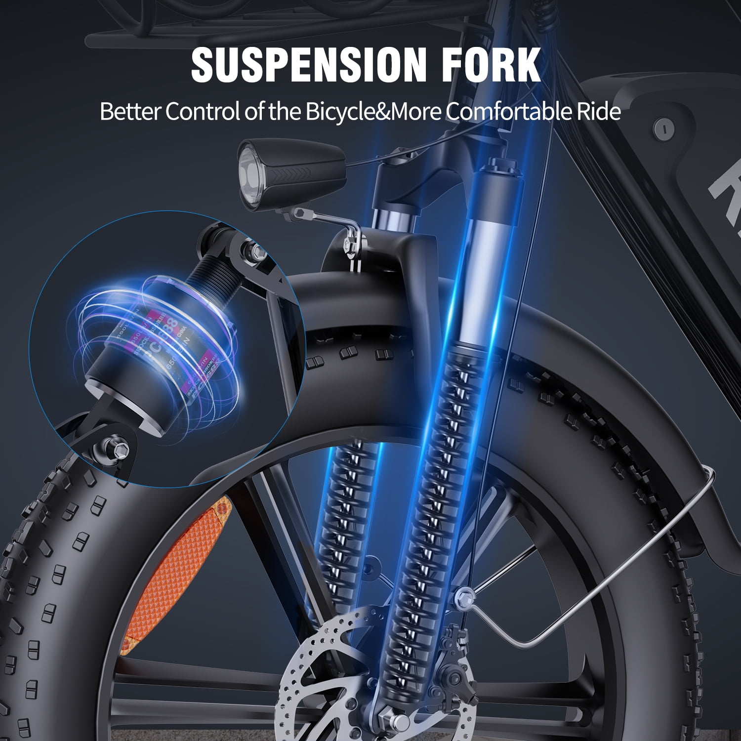 Ridstar 1500W Electric Bike for Adults,31MPH 48V 15.6AH Mountain Bike, 20"Fat Tire 7 Speed Electric Bicycle UL2849