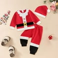 thumbnail image 2 of Jamsmile Toddler Boys Outfits Sets Christmas Party Clothes 2 Piece Tops And Pants With Hats Xmas Holiday Party Wear Homewear, 2 of 3