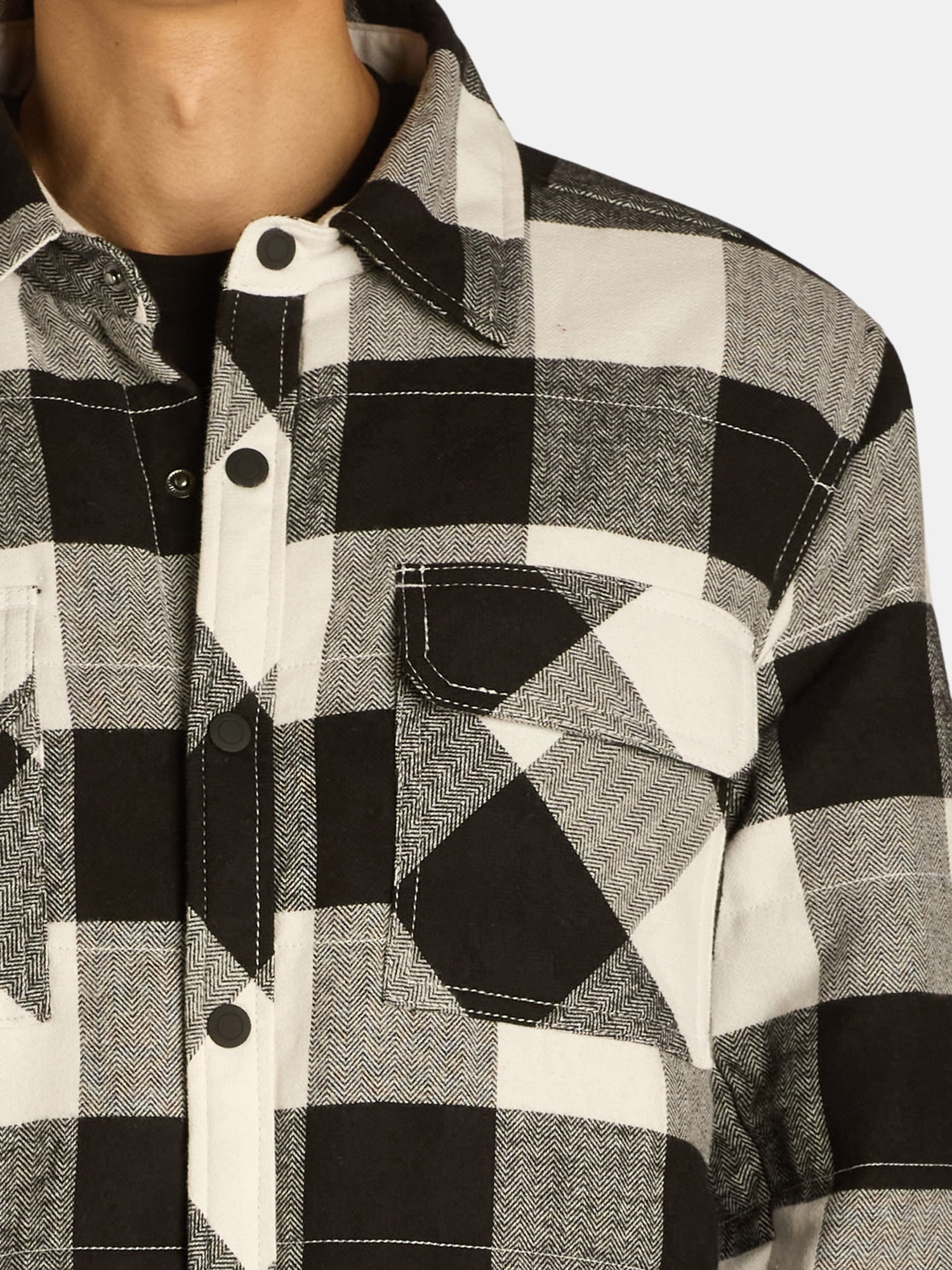 George Men's & Big Men's Fleece Lined Flannel Shirt Jacket, Sizes S-3XL