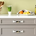 thumbnail image 4 of HemaKayy 4 Pack 5.6" Decorative Cabinet Pulls - Stylish ABS Glass Double Hole Handles for Cabinets, Drawers, and Doors - Perfect for Home Kitchen Decor | White Blue Butterfly on Chrysanthemum, 4 of 6