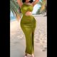 thumbnail image 4 of Vestido Sin Mangas con Abertura en el Hombro, Color Verde XL, 4 of 9