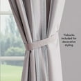 thumbnail image 4 of Augusta Blackout Window Curtain Panels and Tiebacks, Faux Silk with Sheer Overlay, Grommet, Blush Pink, 38" x 63", 4 of 14