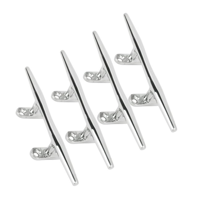 4Pcs Boat Mooring Cleat Sturdy Stainless Steel Dock Cleats, Wide Use, Extremely Durable, Aesthetic Design, Rustproof, Convenient Size, For Marine Yachts, Fiberglass Yachts