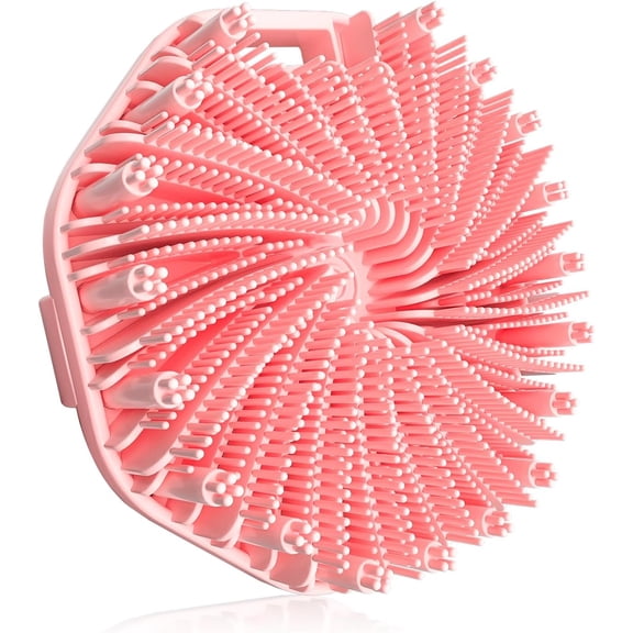 Silicone Body Scrubber, Exfoliating Body Wash Scrubbers Exfoliator, Shower Body Brush for Effective Showering Exfoliation and Gentle Massage (Pink)