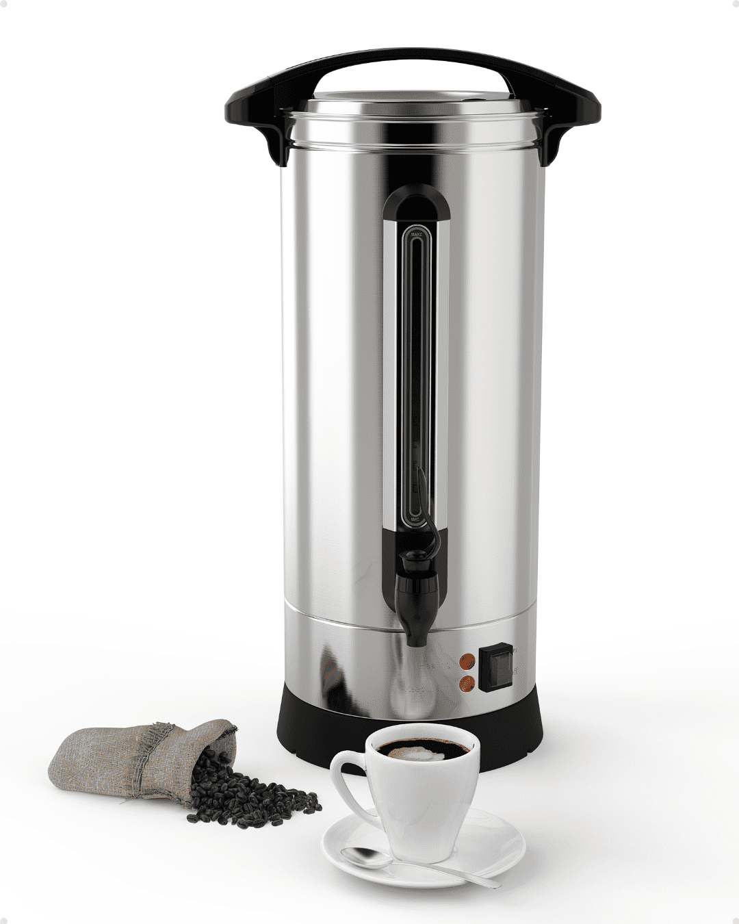 100 Cup Commercial Coffee Urn, Stainless Steel Large Coffee Urn, 16L
