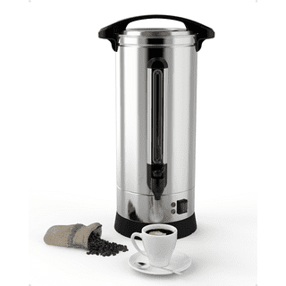 ZhdnBhnos 30-Cup Commercial Coffee Urn Percolator Tea Maker Machine  Electric Coffee Maker Stainless Steel Hot Water Dispenser Boiler 1000W  5.2L/175Oz