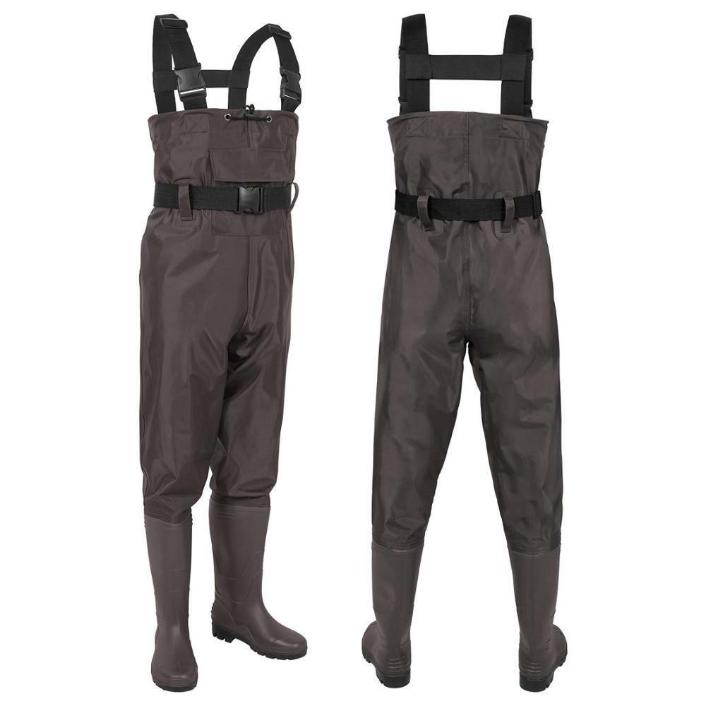 Waterproof Hunting Fishing Waders Nylon PVC 2Ply Cleated Bootfoot