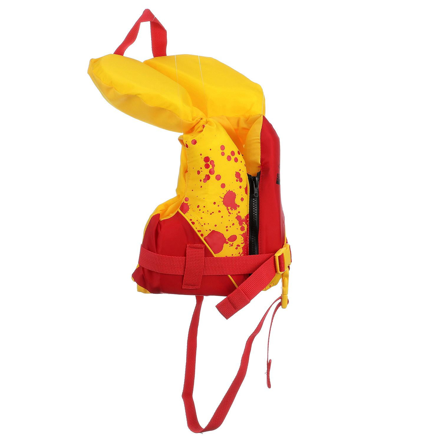 Seachoice Type II Deluxe Adjustable Boat Vest w/ Grab Handle, Bright Yellow and Red, Infant, Up to 30 Lbs.