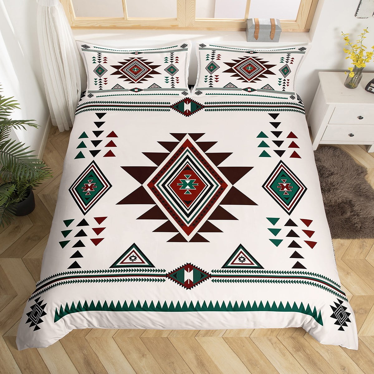 Western Decor,Vintage Exotic Indian Geometry Duvet Cover Boho ...