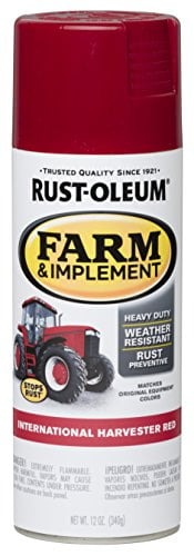 Rust-Oleum 280127 Specialty Farm & Implement Spray Paint, 12 Oz, Gloss International Harvester Red
