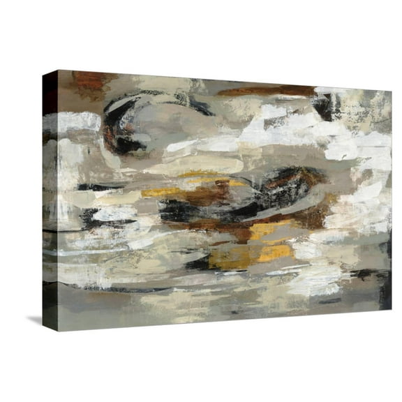 Art.com Neutral Abstract Gray Stretched Canvas Print Wall Art by Silvia Vassileva, 18" x 12"