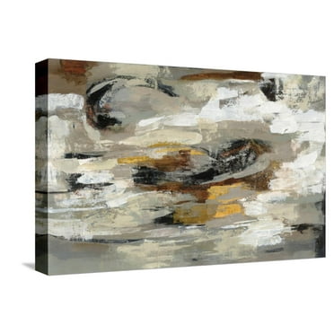 Art.com Neutral Abstract Gray Stretched Canvas Print Wall Art by Silvia Vassileva, 18" x 12"