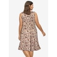 thumbnail image 2 of ellos Women's Plus Size Fit And Flare Knit Dress - 4X, Pale Blush Black Floral, 2 of 6