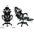thumbnail image 4 of Fauteuil de Jeu en Cuir Inclinable Melior Home, Soutien Ergonomique, Dossier Haut, Massage, Roues, Blanc, 4 of 11