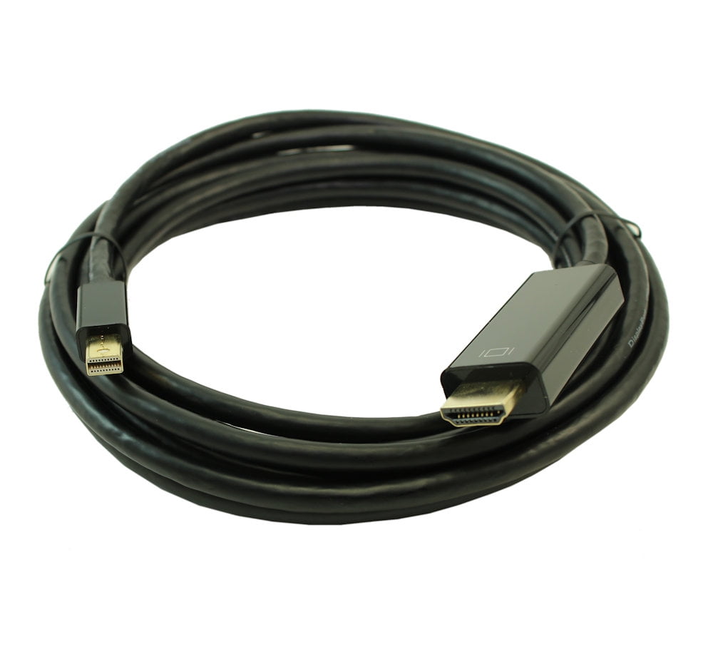 10ft Mini DisplayPort to HDMI Cable 30AWG Gold Plated, 4Kx2K@30Hz, Black