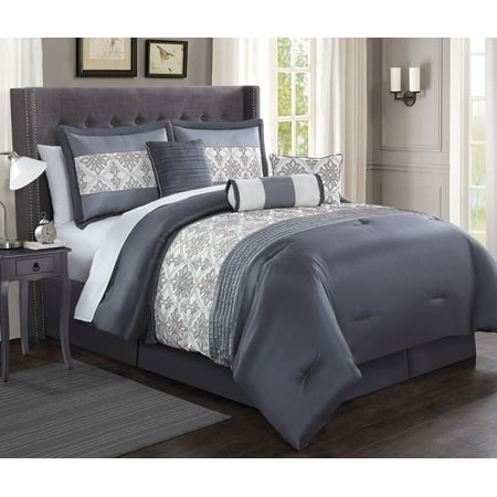 7 piece ambrosia charcoal gray ivory comforter set 7 piece ambrosia charcoal gray ivory comforter set