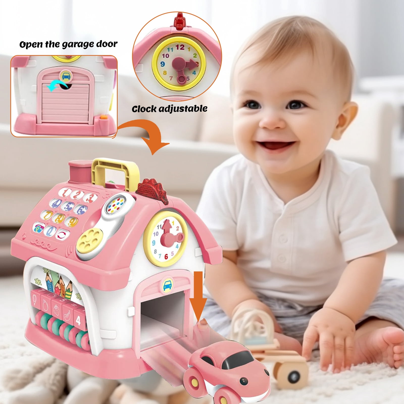 8-in-1 Montessori Musical Learning House Toy – Educational Activity Cube with Numbers, Piano & Games for Toddlers 1+ (6-18 Months, 1-2 Years) – Baby Boy/Girl Birthday Gift