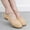 #270-Beige, variant on Women's Dance Shoes - 1cm Heel, Leather Sole, Wide Sizes, Comfortable Slip-On Indoor Teacher Dance Shoes for Fall/Winter