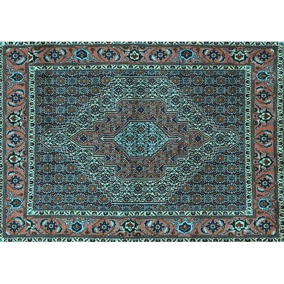 Ahgly Company Indoor Rectangle Persian Light Blue Traditional Area Rugs, 3' x 5'