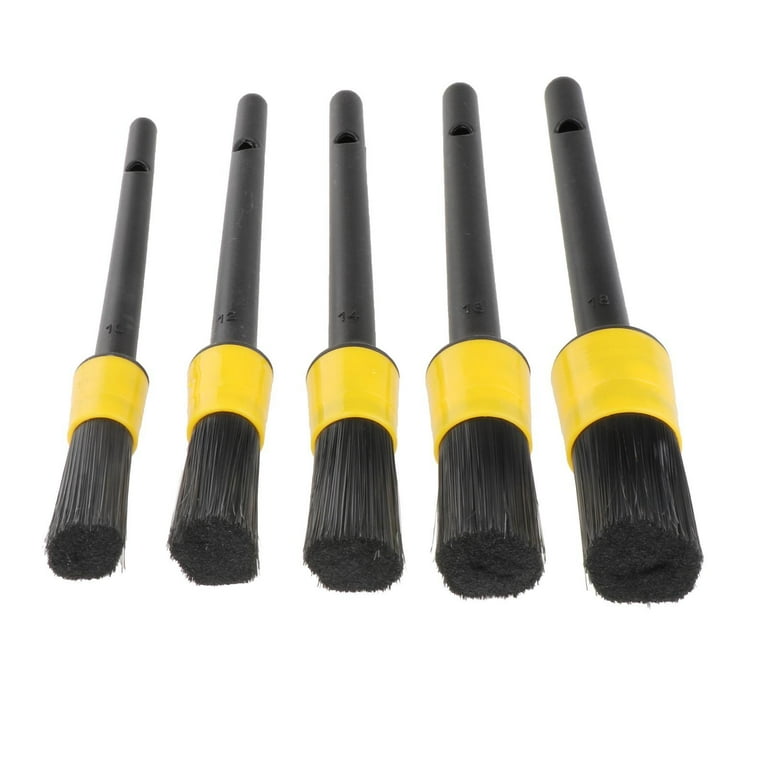 5Pcs Car Detailing Brush Set Cleaner Automotive Detail Brushes Fits for  Cleaning Interior Cup Holder Washing