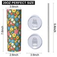 thumbnail image 3 of Pioneer Flower Floral Print Pattern 20oz Skinny Tumbler with Straw & Lid, Double Wall Vacuum Insulated Cup, Leak-Proof, Cup Holder Friendly, Hot 6H Cold 12H, 3 of 6