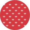 thumbnail image 1 of Ahgly Company Tapis d'Intérieur Rond Lavable en Machine Rouge Transitionnel, 5 Pieds Rond, 1 of 7