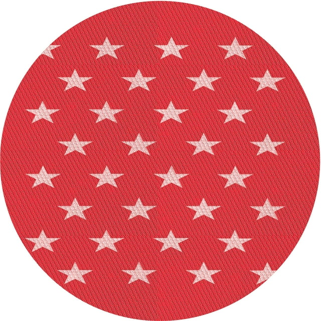 Ahgly Company Tapis d'Intérieur Rond Lavable en Machine Rouge Transitionnel, 8 Pieds Rond