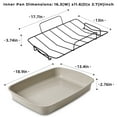 thumbnail image 2 of Mainstays 18.9" Non-Stick Carbon Steel  Speckle Roaster Pan & Wire Rack Gauge on 0.5mm Thickness, 2 of 7