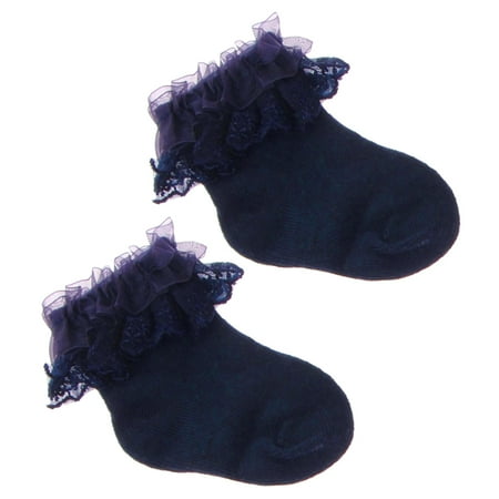 

YOZUMD Socks Newborn Baby Girl Solid Color Breathable Cotton Elastic Princess Lace Socks