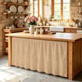 thumbnail image 5 of Brown Color Sink Skirt for Bathroom, Self-Adhesive Under Sink Curtain, Abstract Woven Texture Vintage Minimalist Hide Pipes & Storage Fabric Cabinet Skirt Cover for Kitchen Laundry 32"x55", 5 of 8