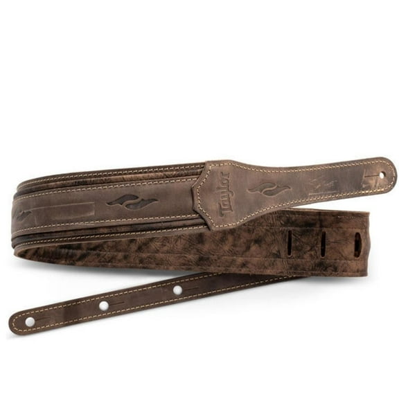 Taylor 2.5" Element Distressed Leather Guitar Strap - Dark Brown
