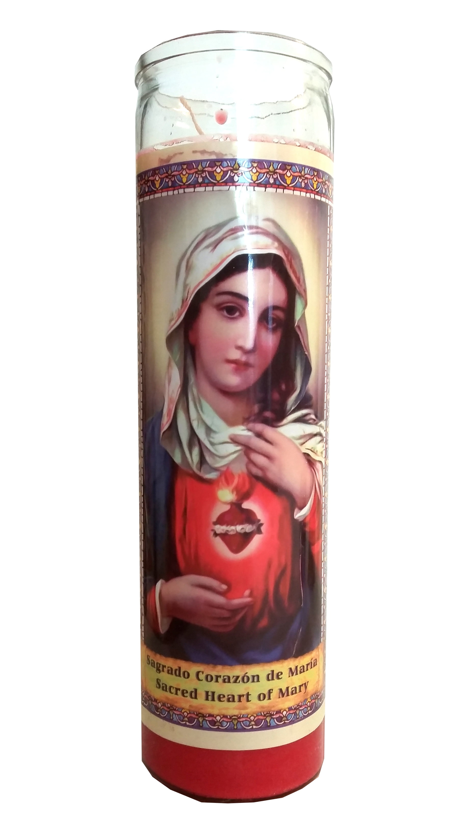 Sacred Heart of Mary (Sagrado Corazon De Maria) Devotional Red Candle ...