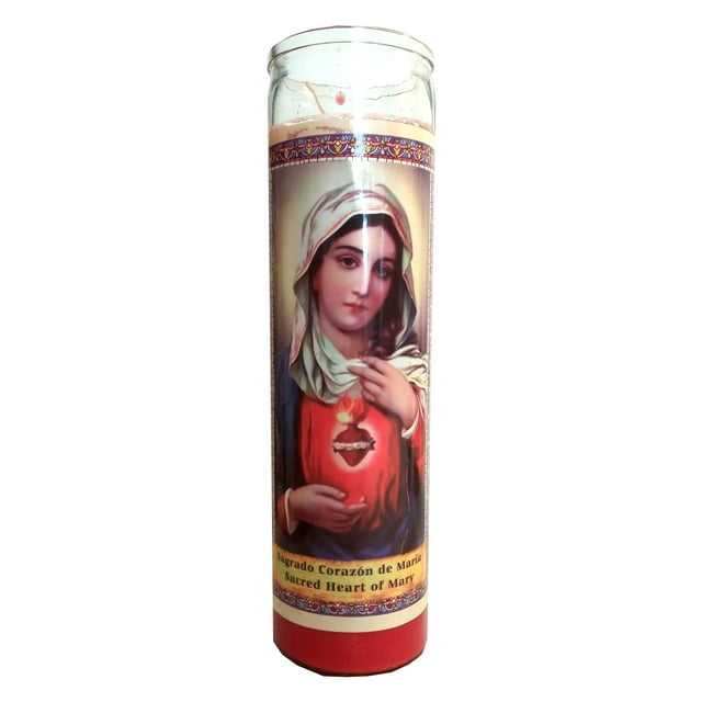 Sacred Heart of Mary (Sagrado Corazon De Maria) Devotional Red Candle