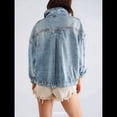 thumbnail image 4 of Chaqueta Vaquera de Larga con Solapa Holgada para Mujer Azul L, 4 of 5