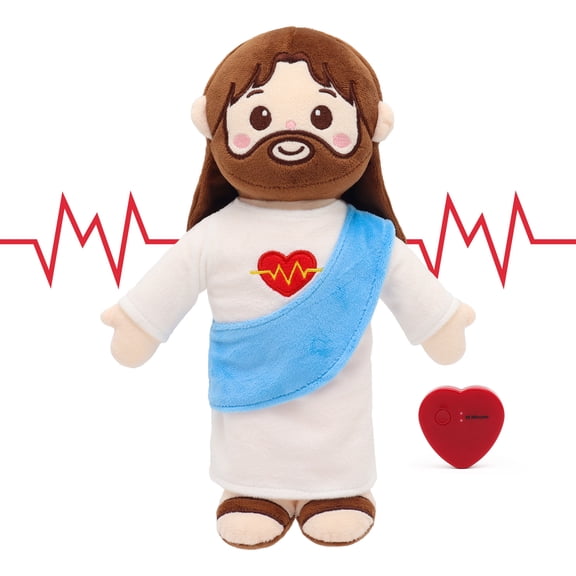Heartbeat Jesus Doll, Vibrating Doll, 32cm/13in, Crystal Super Soft, Suitable for Children and Adults, Churches, Families, Easter and Christmas