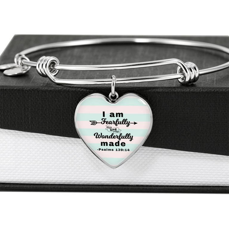 I Am Inspiration 18K Gold Finish Bracelet in Silver or Gold Bible Verse Jewelry Luxury Bangle (Gold)